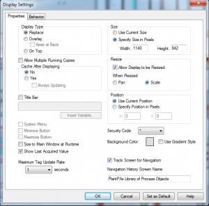 HMI Screen Display Setting in FactoryTalk SE